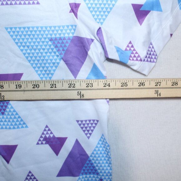 Yatta Golf Men White Geometric Polo Shirt Casual Short Sleeve Collar Size 2XL - Picture 4 of 7